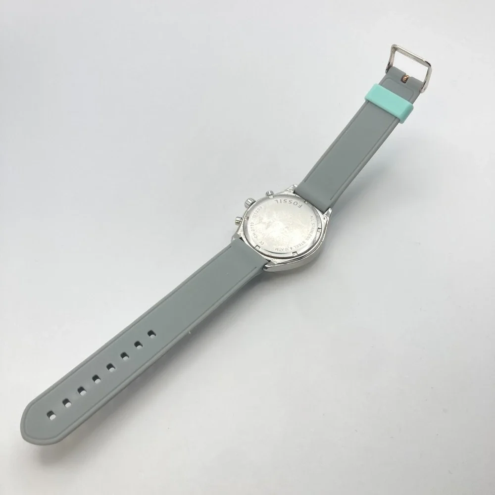 Fossil Flight Women's Chronograph Watch 38mm Silver Tone CH2770 New Battery 8.25